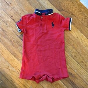 Red Polo Ralph Lauren Kids Romper 24M